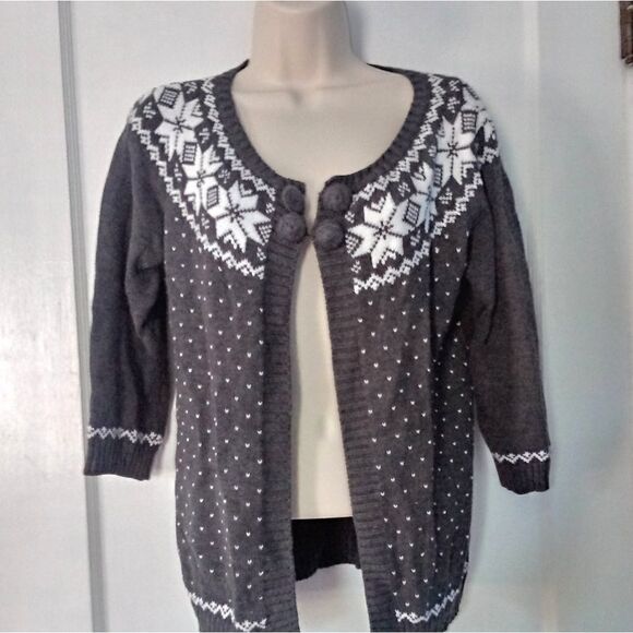 Faire Isle Knit Cardigan Sweater S - Picture 2 of 5